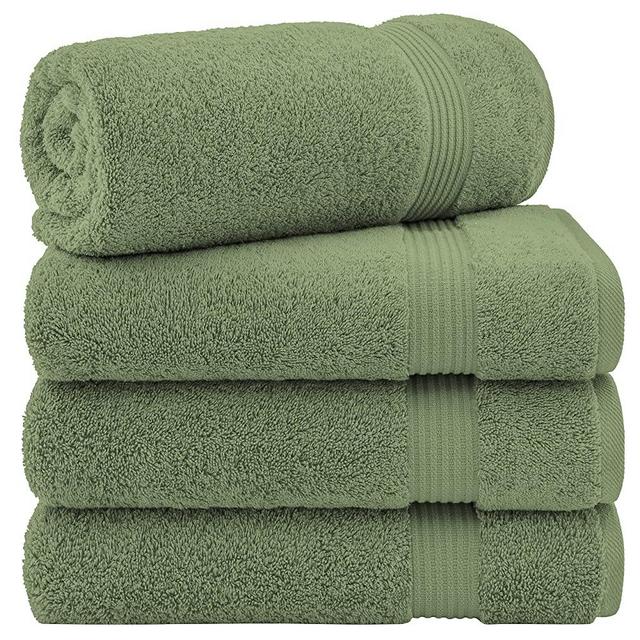 Hotel & Spa Quality 100% Turkish Genuine Cotton, Absorbent & Soft Decorative Luxury 4-Piece Bath Towel Set by United Home Textile, Chocolate Brown