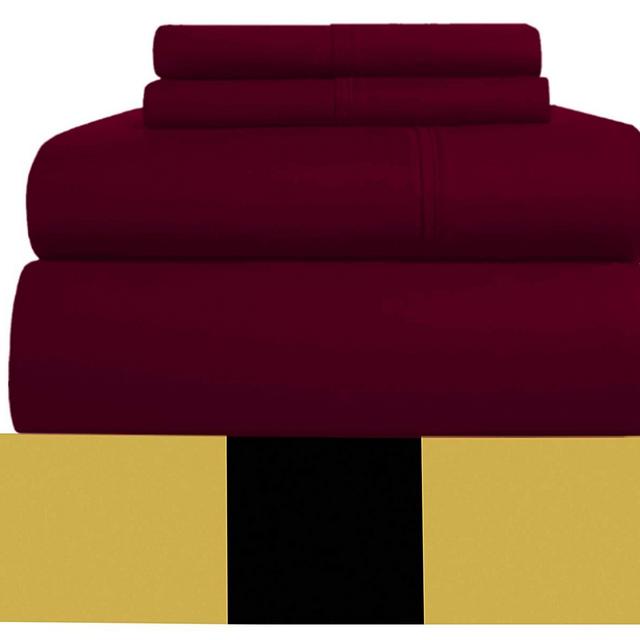 Urban Hut Egyptian Cotton Sheets Set (4 Piece) 800 Thread Count - Bedspread Deep Pocket Premium Bedding Set, Luxury Bed Sheets for Hotel Collection Soft Sateen Weave (Queen, Burgundy)