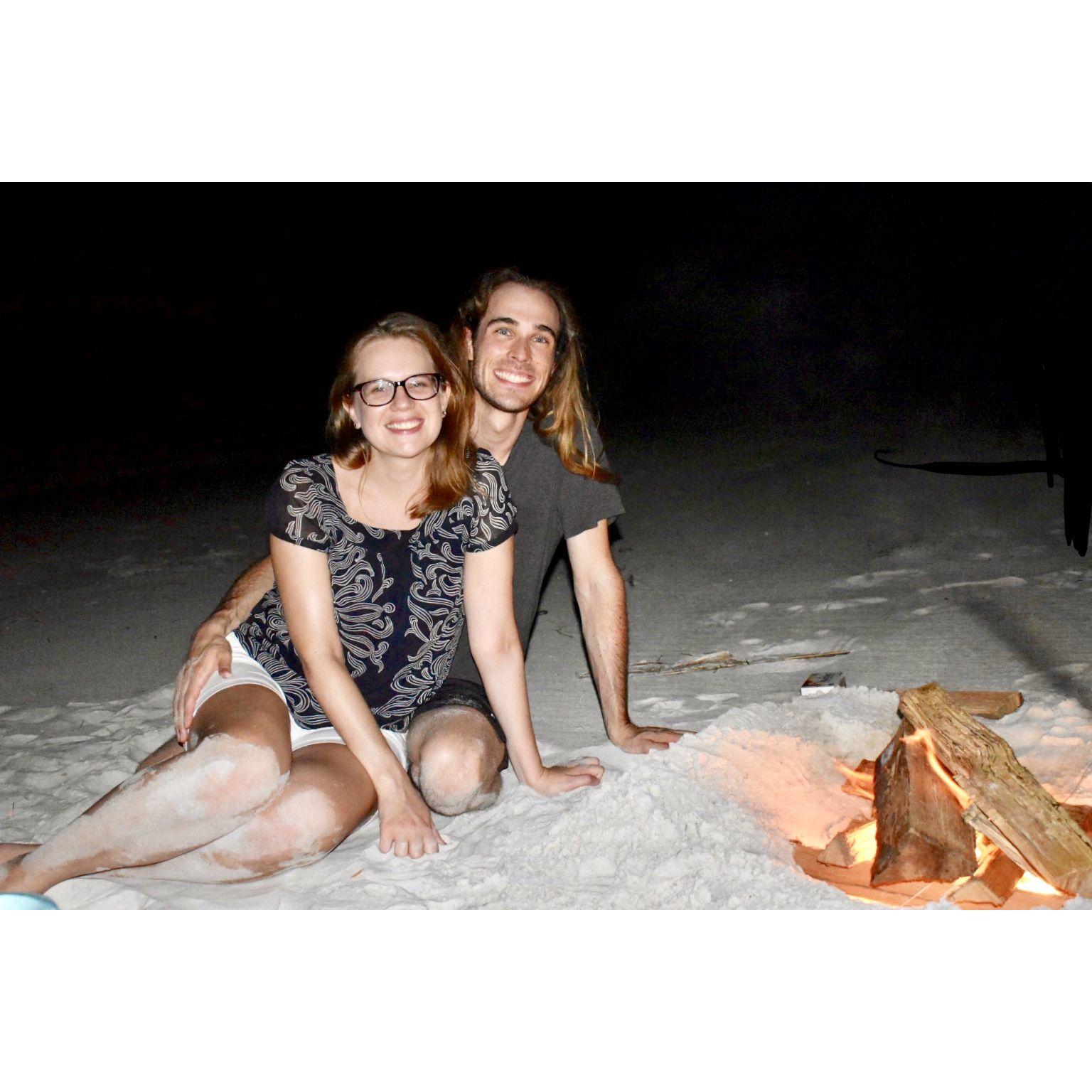 Florida beach bonfire on Cape San Blas