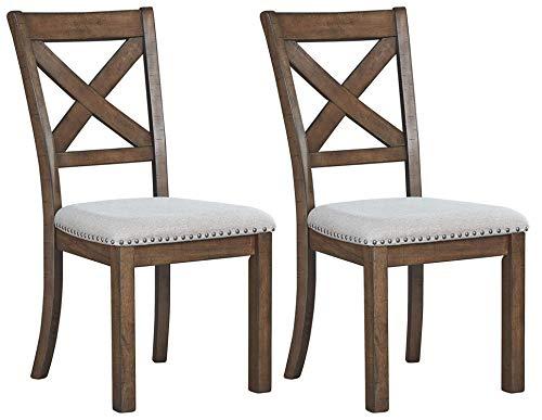 Signature Design by Ashley - Moriville Dining Room Chairs - Set of 2 - Nailhead Trim - Casual Style - Gray/Brown