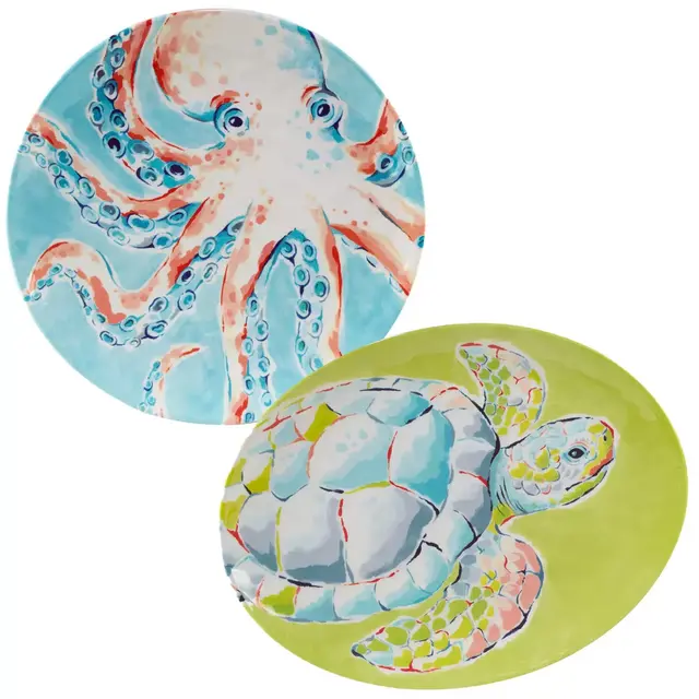 Certified International Deep Sea 2-Piece Melamine Platter Set