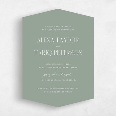 Sage, Green Wedding Invitation - Roberts Portrait