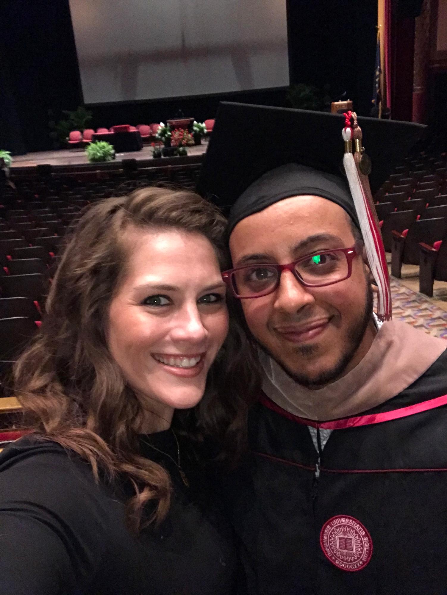 When this guy graduated with 2 MBA's we had to travel to Indiana for him to walk across the stage, twice!