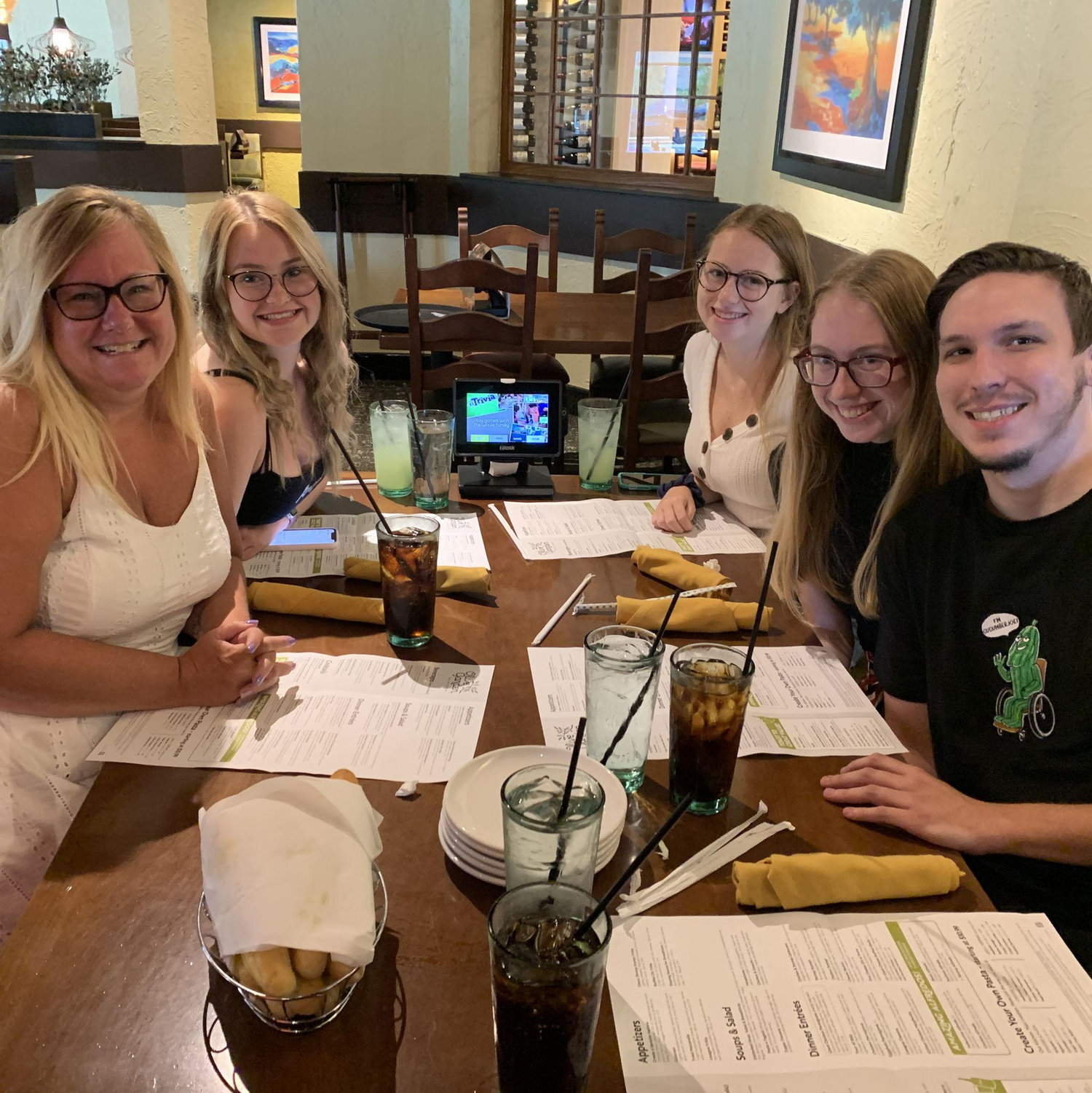 Family dinner at our favorite place: Olive Garden! Kennedy is forever grateful that Mike knew her mom before she got sick. He has been her rock since her passing.