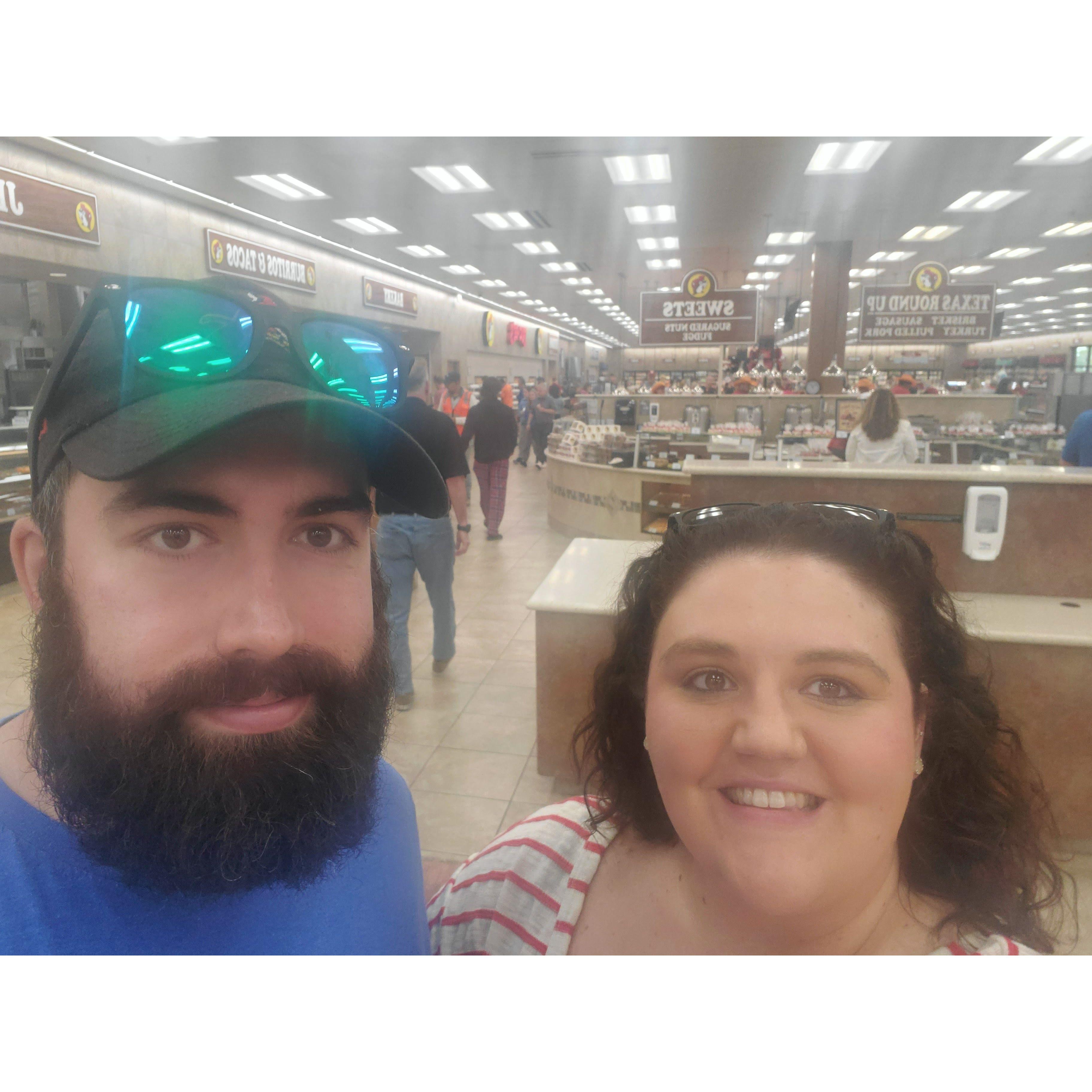 Erin was much more excited about going to Buc-ee's than Nick was!