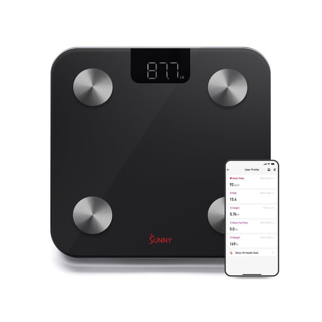 Smart Digital Body Composition Scale with 20 Metrics, Bluetooth Fitness Tracking & SunnyFit App Workouts – Sunny Health & Fitness