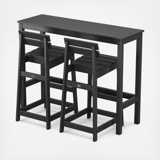 Modern Studio 3-Piece Plaza Lowback Bar Chair Balcony Set
