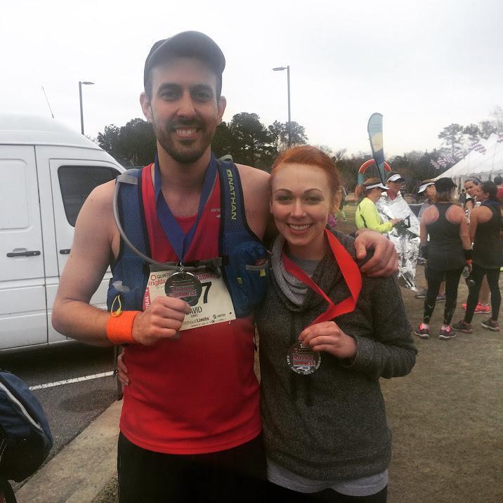 Wrightsville Beach Marathon/Half Marathon 2015. Chandler's first half marathon and David's first marathon.