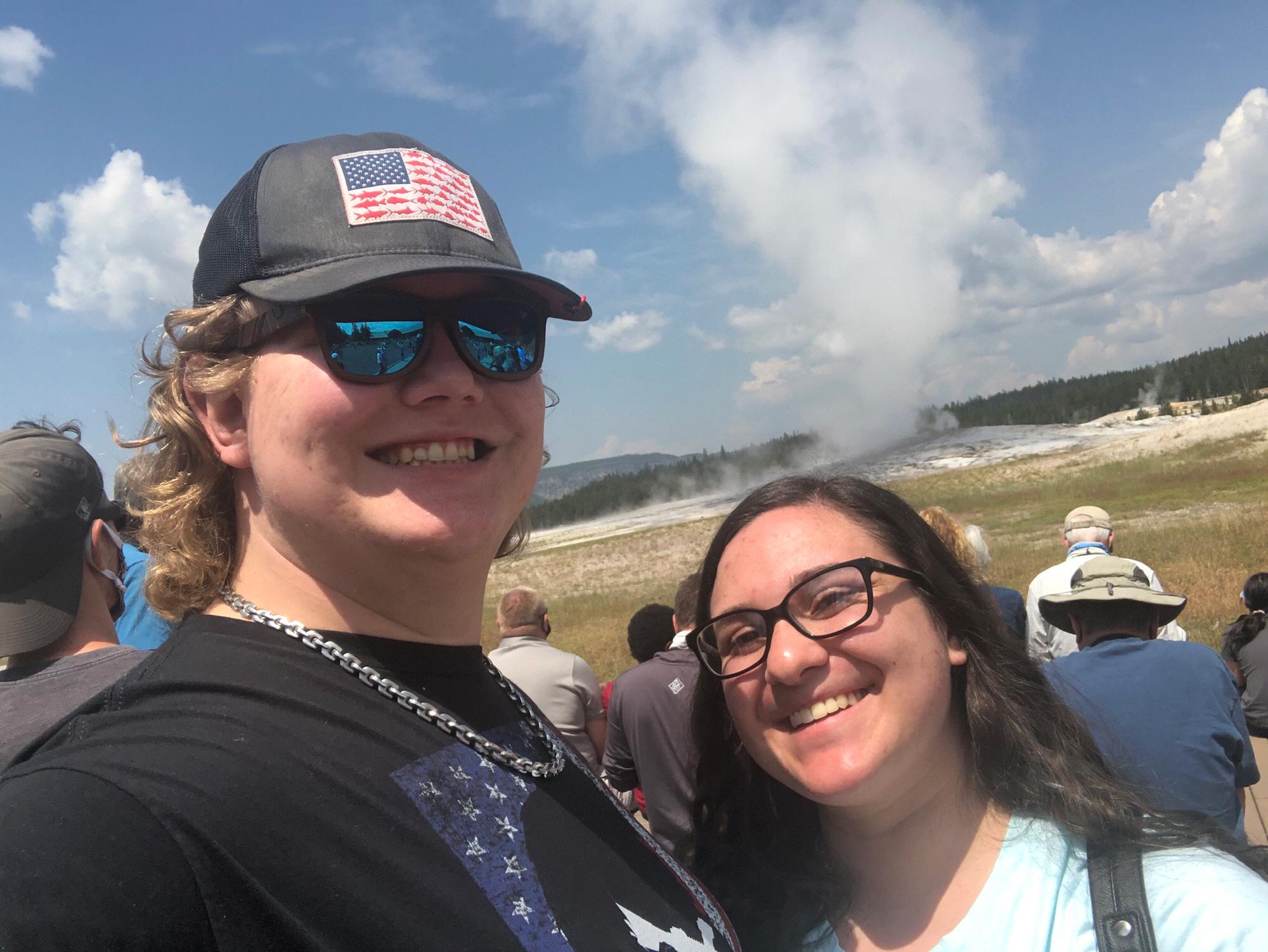 Old Faithful! We drove to see this major attraction while visiting Ashley's sister in Idaho.