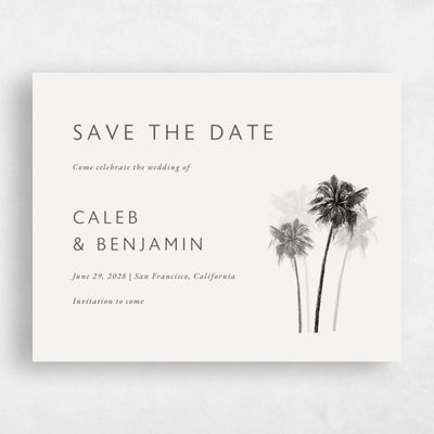 White Destination Wedding Save the Date - Anacostia Landscape