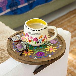 Clip On Sofa Tray Table - Folk Flower