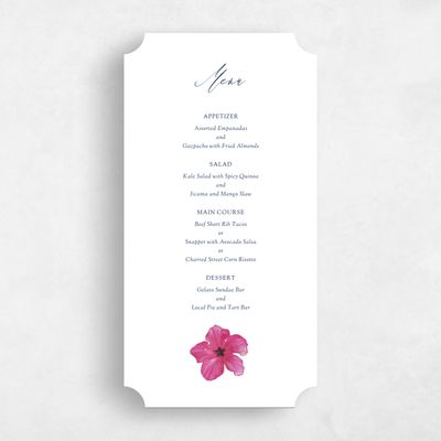 White Ticket Wedding Menu - Kaumana
