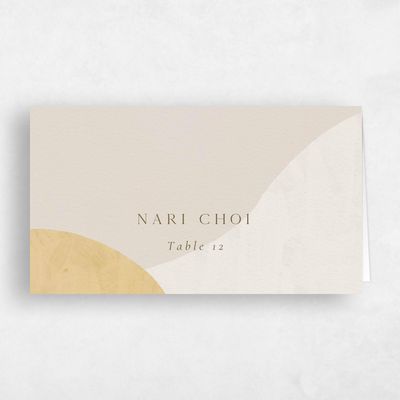 Honey, Yellow Wedding Place Card - Madrid