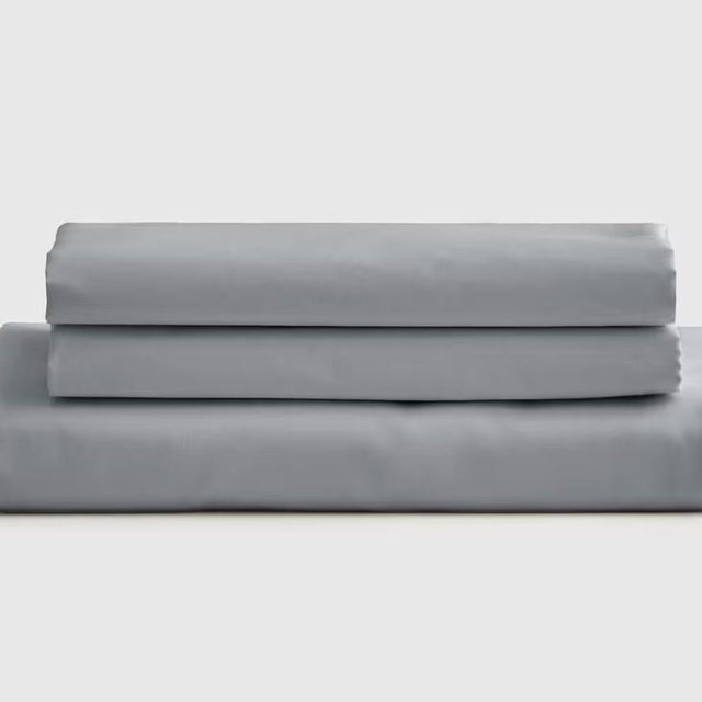 Luxury Organic Sateen Fitted Sheet Set - Light Blue, Cal King