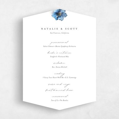 Blue Diamond Wedding Program - Spiga