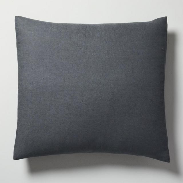 Belgian Flax Linen Duvet Cover, Euro Sham Set of 2, Iron Blue