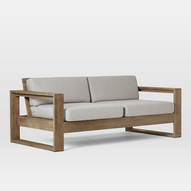 Portside Outdoor 75" Sofa, Driftwood