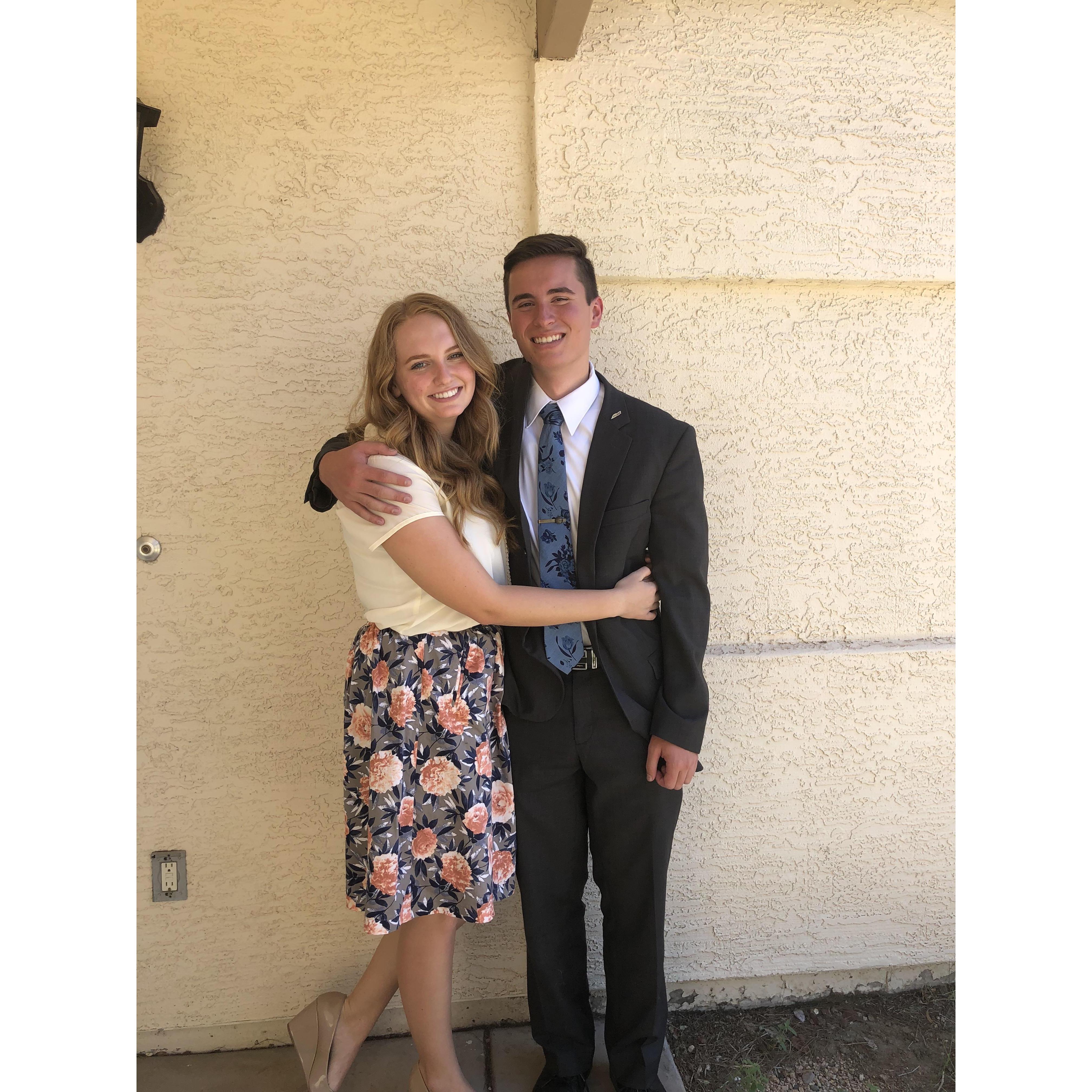 Justin's first Sunday home from his mission