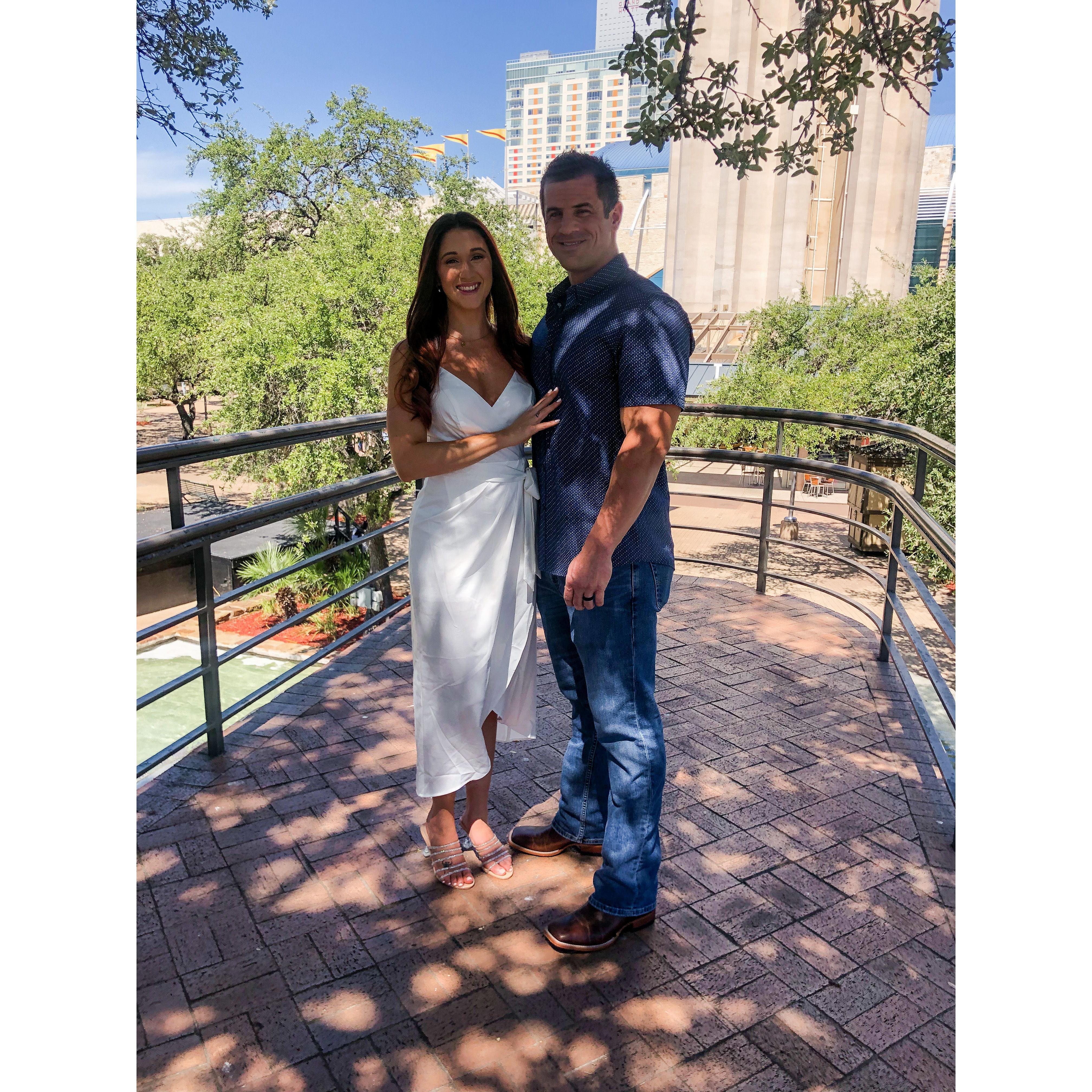 We're technically already married. We got married shortly after we learned that we were expecting. It was just the two of us downtown at the Tower of The Americas on September 26, 2021.