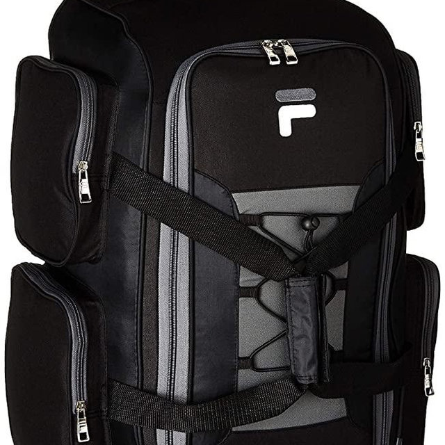 Fila 22" Lightweight Carry On Rolling Duffel Bag, Black, One Size