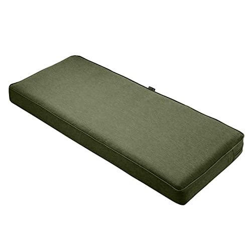 Classic Accessories Montlake Water-Resistant 48 x 18 x 3 Inch Patio Bench/Settee Cushion, Heather Fern Green