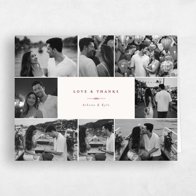 Light Burgundy, Red Wedding Thank You - Perseus Multiphoto