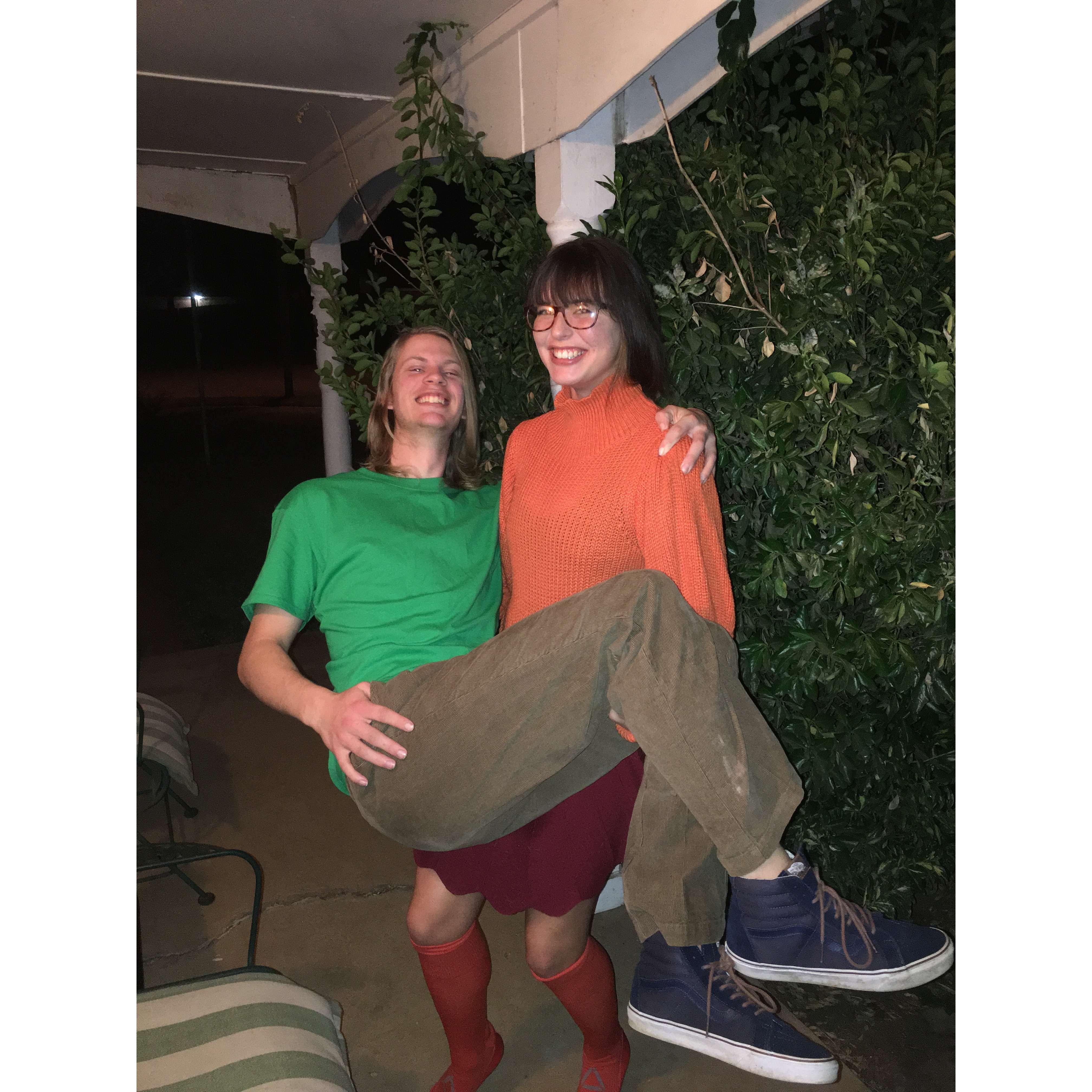 Halloween as Shaggy and Velma