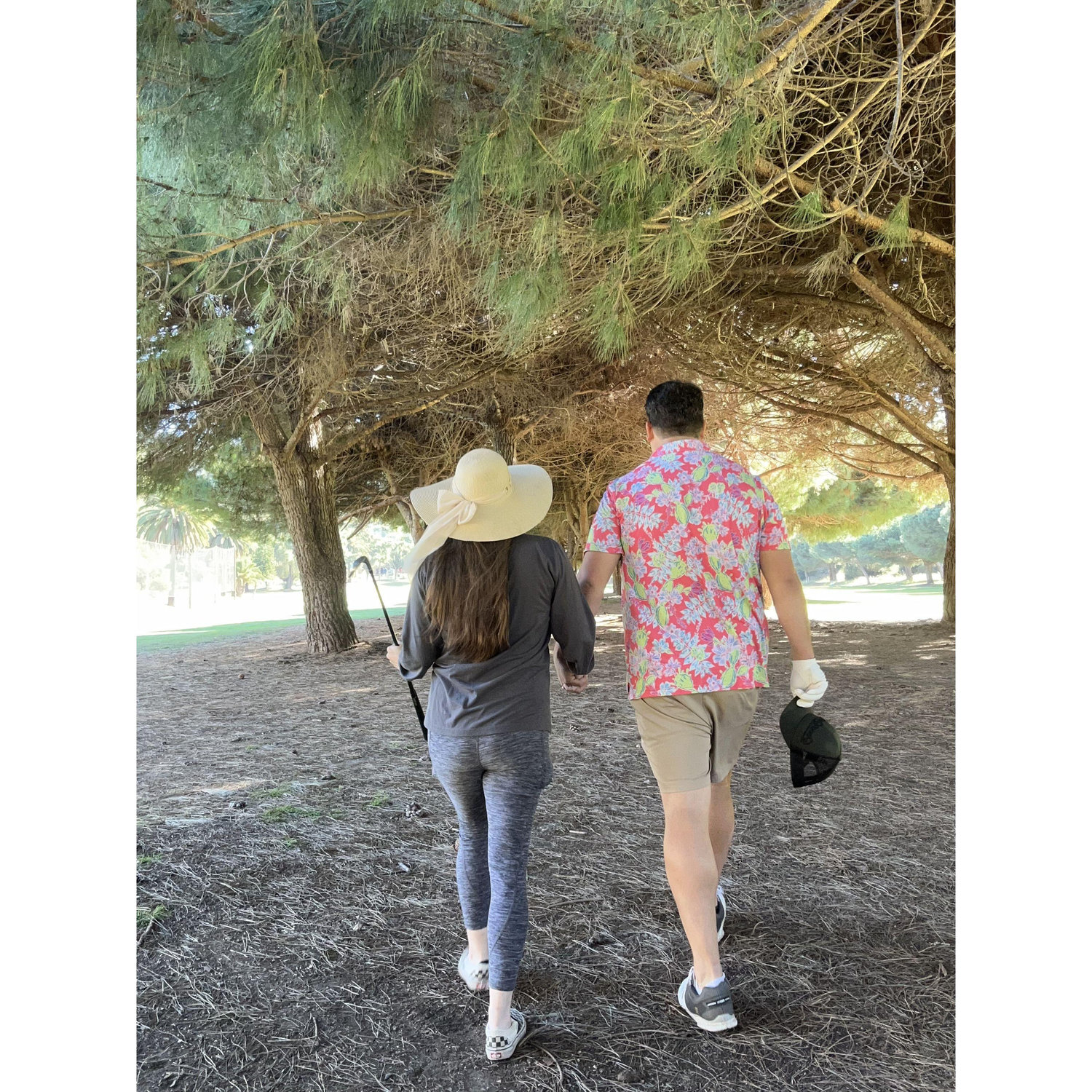 Adventuring on the island of Catalina, Molly let Blake golf