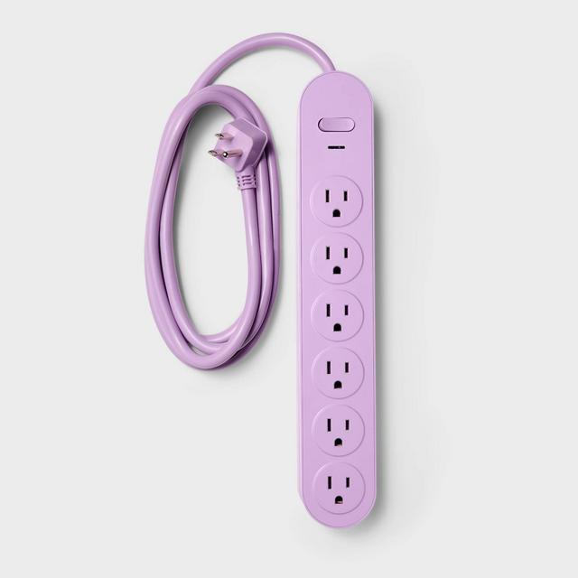 6 Outlet Surge Protector 6' Cord Purple - Heyday™