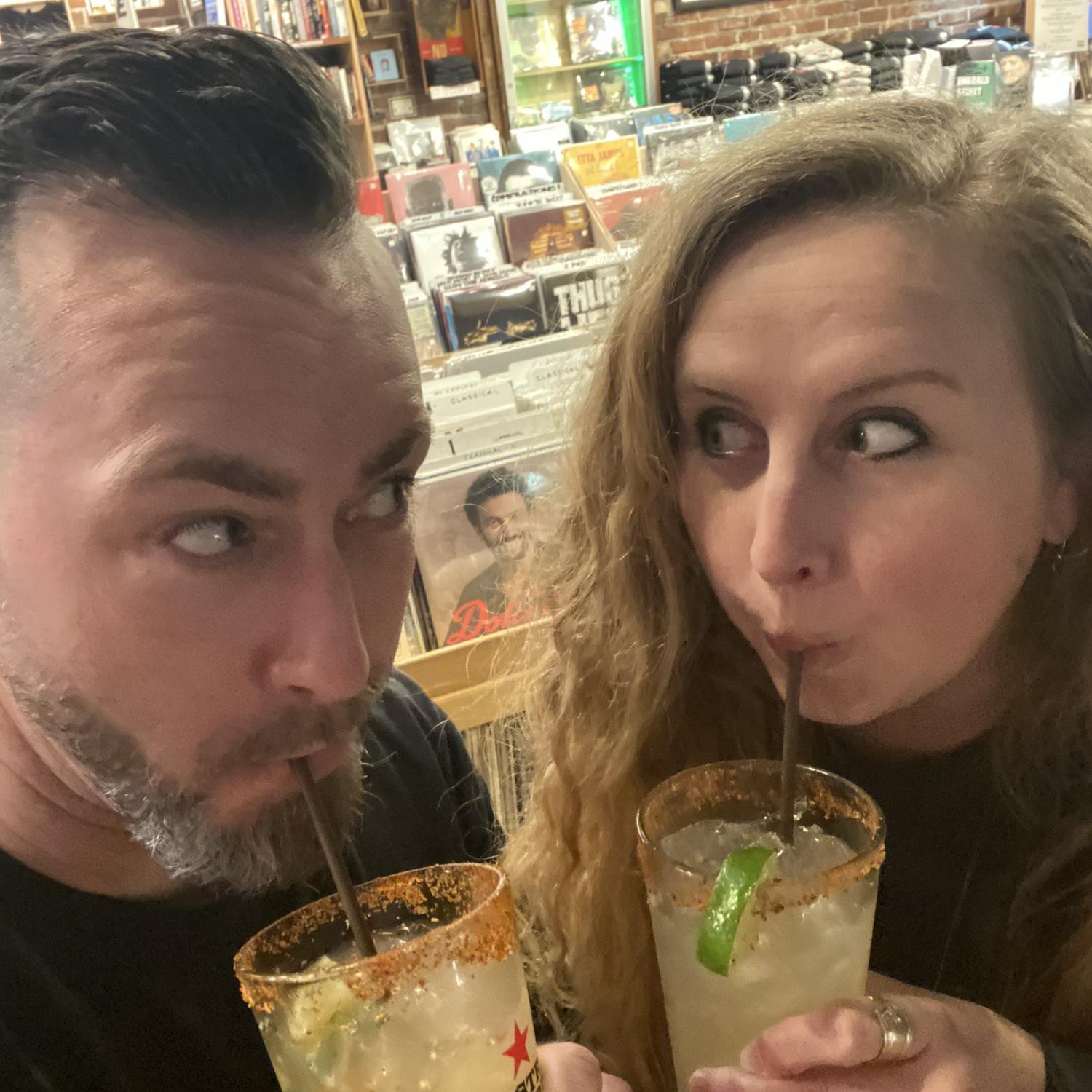 Having Large Marge Margaritas at Easy Street Records