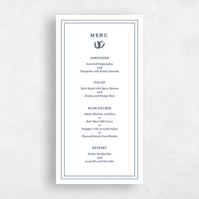 White Wedding Menu - Marana