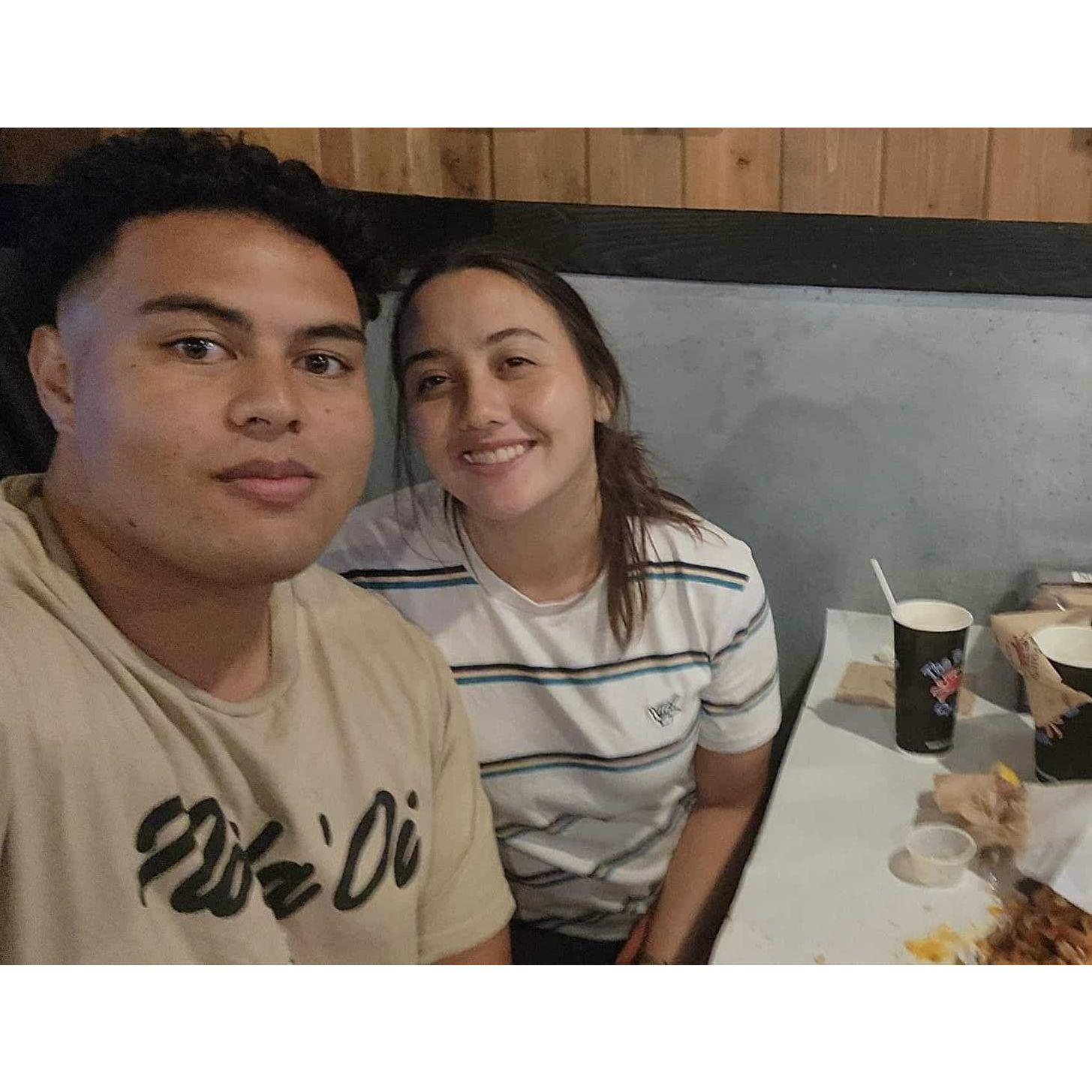 February 14 - Isaac and Alexee absolutely demolished a seafood boil for Valentine's Day