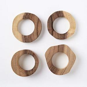 Wood Slice Napkin Rings, Set of 4
