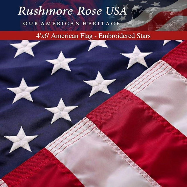 American Flag | American Flags for Outside 4X6 |100% Made in USA Flags - US Flag 4X6 American Flag Heavy Duty Outdoor with Embroidered Stars and Sewn Stripes | Flag for Outside