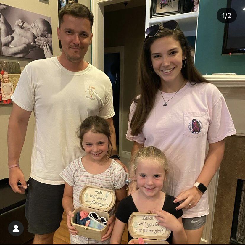 Asked these two beautiful girls to be our flower girls🌸