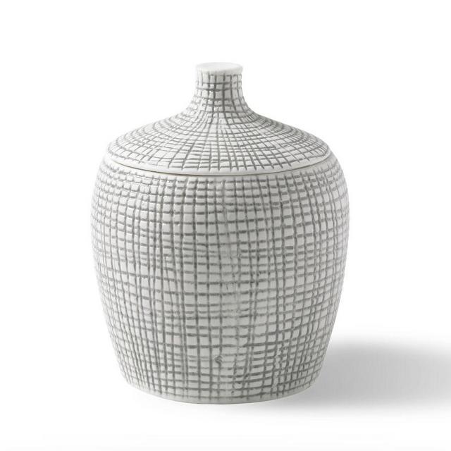 Pasha Porcelain Cotton Jar, Gray