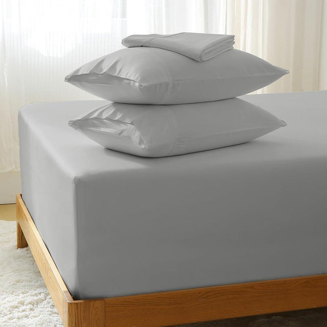GOKOTTA King Size Sheet Set I Sheets with Elastic Corner Straps I 24" Extra Deep Pocket I Cooling for Hot Sleepers I Super Soft I 100% Rayon Derived from Bamboo