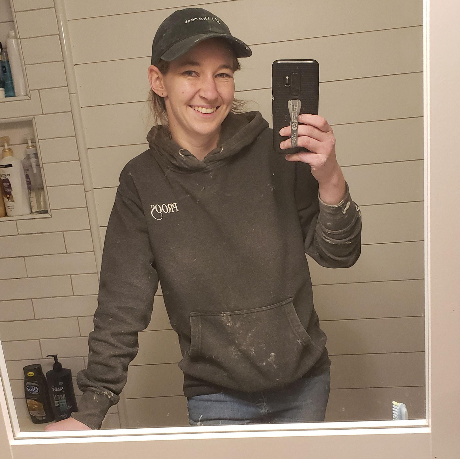 Mac was building a Bathroom the night before we met!