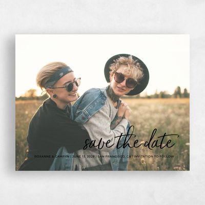 Black Fall Wedding Save the Date - Bonnie Script