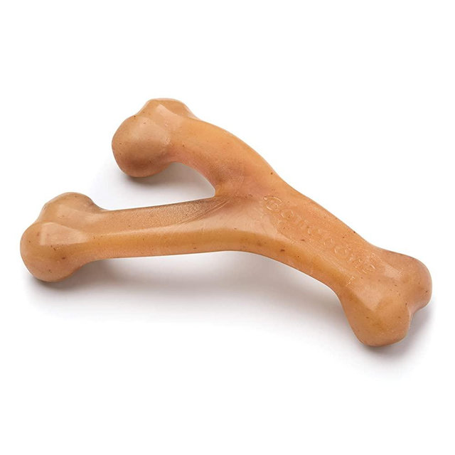 Benebone Real Bacon Durable Wishbone Dog Chew Toy for Aggressive Chewers, Made in USA