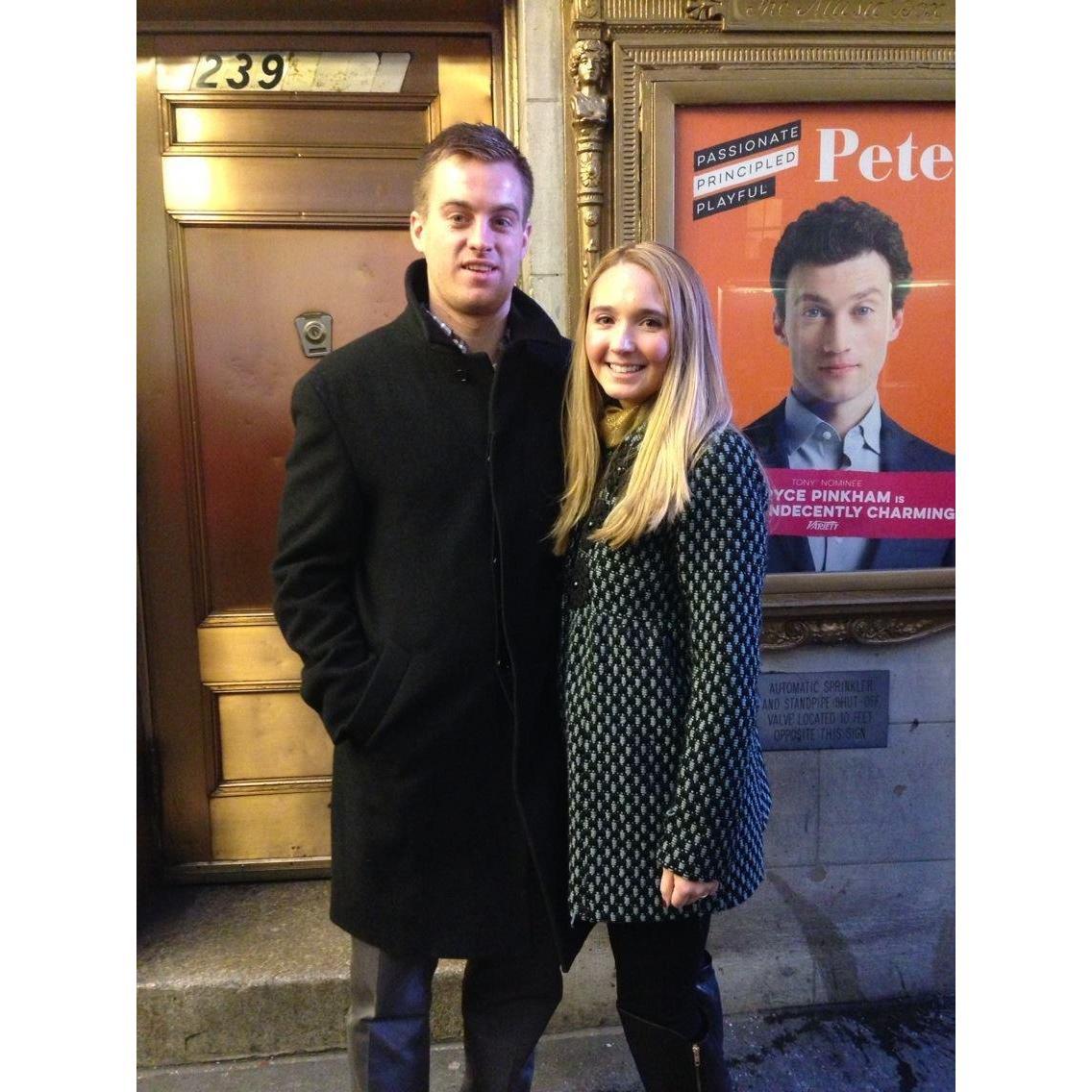 Chris' Christmas gift to Brittany was tickets to Les Mis on broadway.. this pic was afterwards.. after Brittany sobbed through the entire show.. so badly that they had to cancel their dinner rez =)