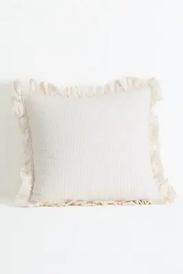 Bridget Cotton Yarn-Dyed Seersucker Ruffle Pillow