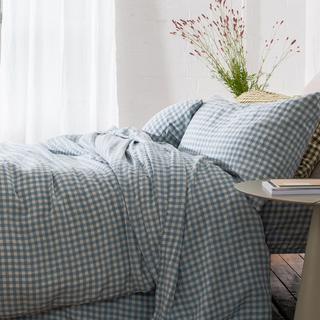 Gingham Linen Duvet Cover