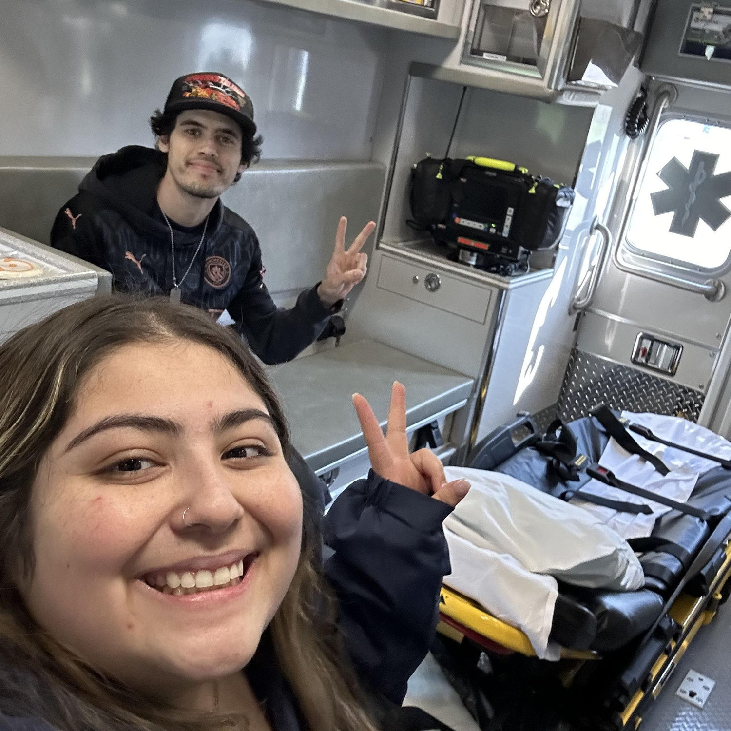 Kyle visiting me at work!
