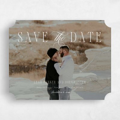 White Ticket Wedding Save the Date - Dermot Photo