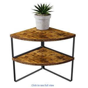 Corner Shelf Countertop Organizer - Set of 2 Corner Shelves for Kitchen Cabinet Organizer, Spice Rack, Stackable Bathroom Organizers and Storage, Sink Rack, Corner Cabinet, Counter Decor, Rustic Brown
