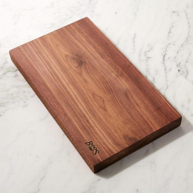 Crate and Barrel | John Boos 21"x12" Rustic Edge Walnut Cutting Board