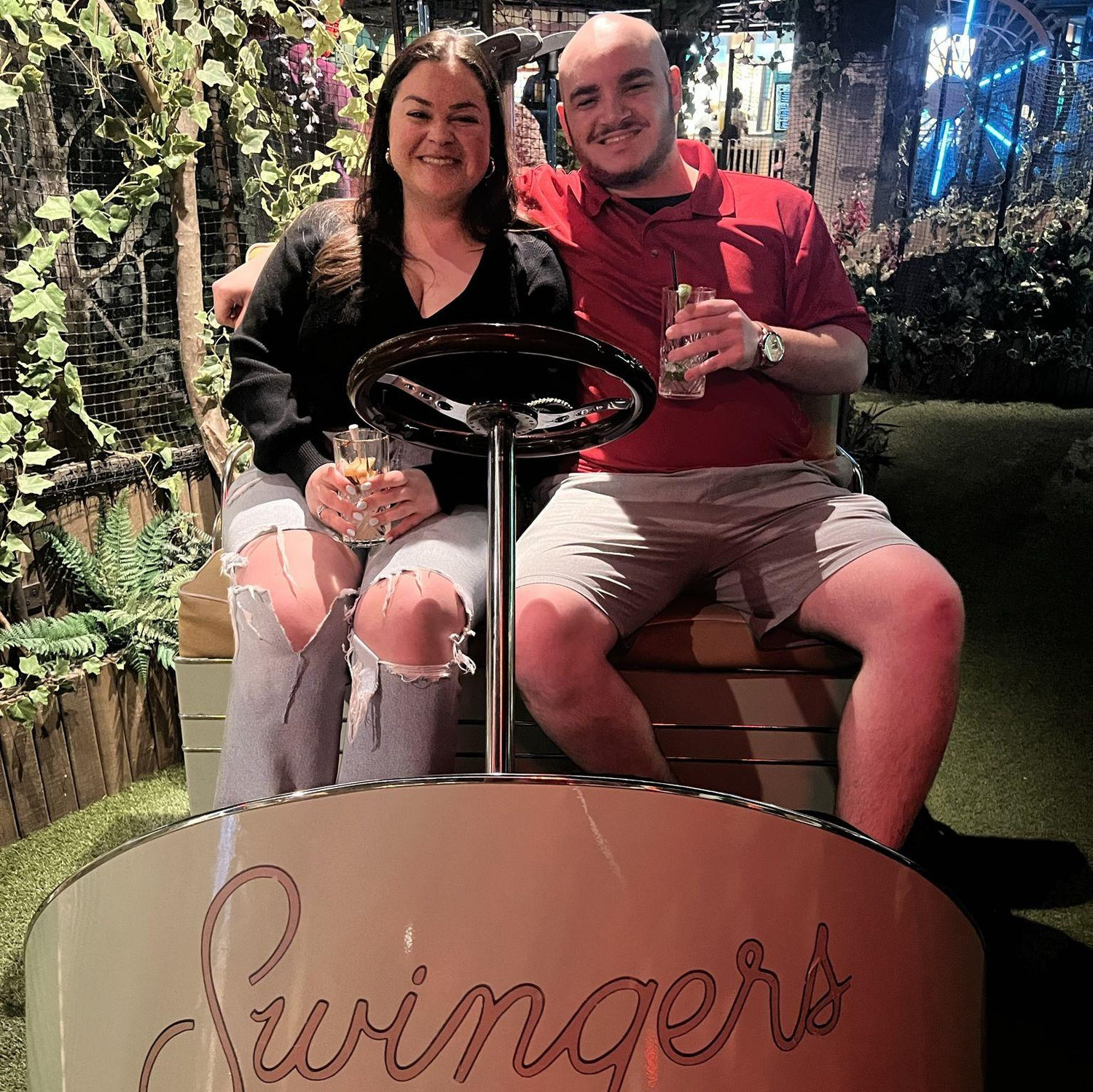 Our third date at Swingers to play mini golf