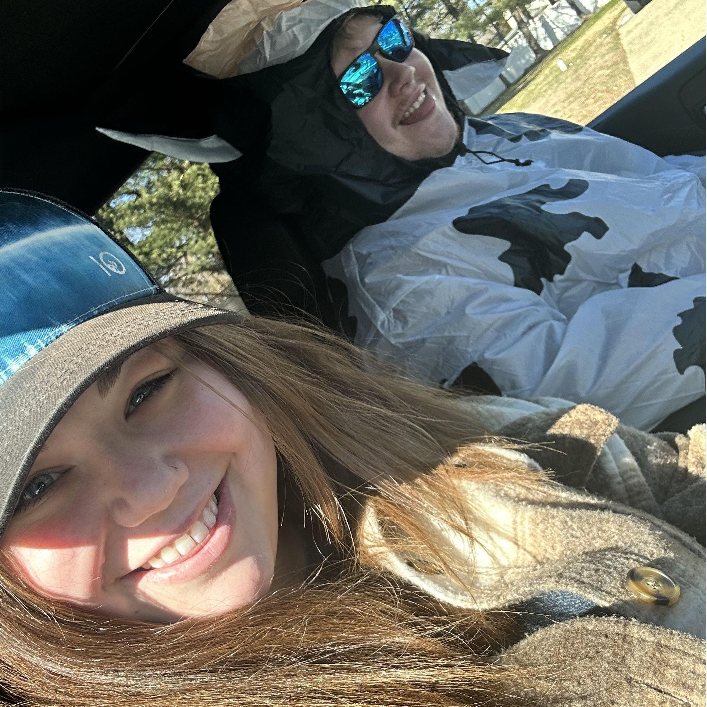 Us preparing for Shawn's nan's surprise birthday gift