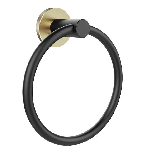 SetSail Towel Holder for Bathroom Wall 304 Stainless Steel Hand Towel Ring Heavy Duty Towel Hanger for Bathroom, Black and Gold